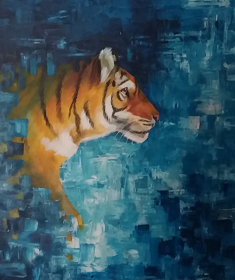 OUT OF THE BLUE....50 X 60 CMS