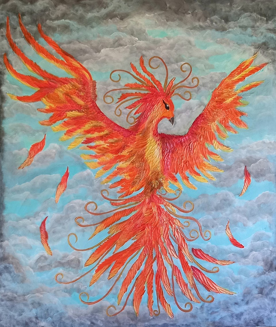 PHOENIX......60 X 80 CMS. RELIEF WORK